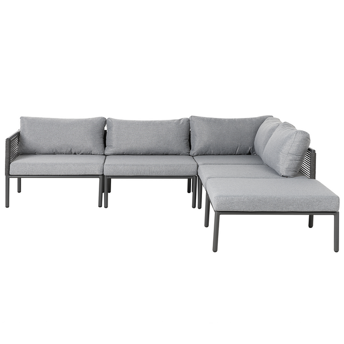 Beliani - FORANO - Loungeset voor 6 - Grijs - Aluminium