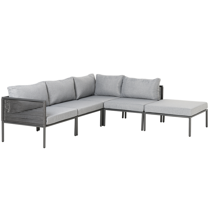 Beliani - FORANO - Loungeset voor 6 - Grijs - Aluminium