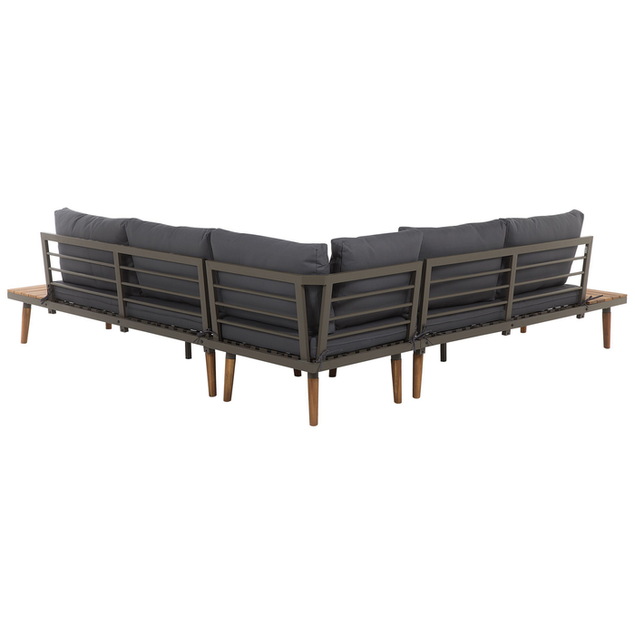 Beliani - CORATO - Loungeset voor 5 - Grijs - Acaciahout