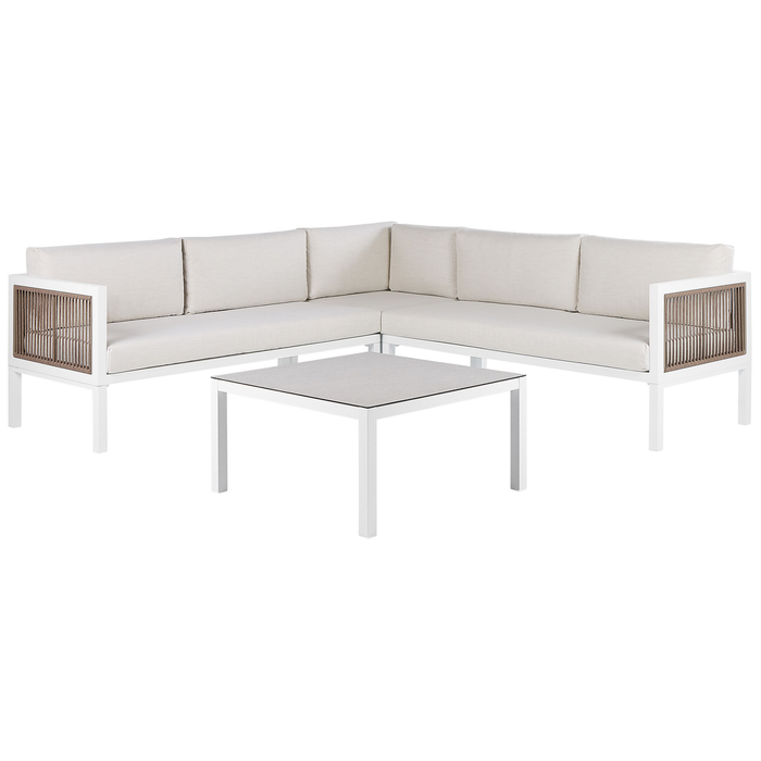 Beliani - BORELLO - Loungeset voor 4 - Wit - Aluminium