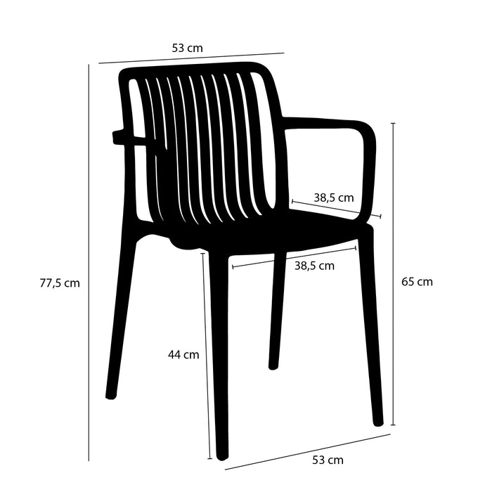 Mica Decorations Paloma Tuinstoel - Polypropyleen - Grijs