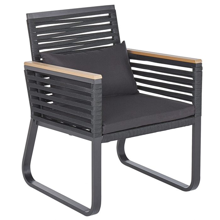 Beliani - CANETTO - Tuinset voor 4 - Zwart - Aluminium