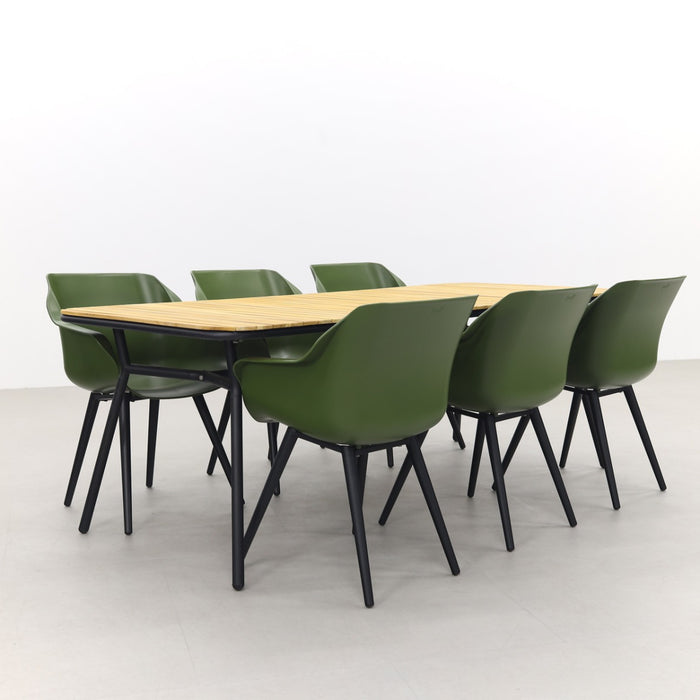 Hartman Sophie Studio Moss Green|Bella 220x95 cm. - 7-delige tuinset