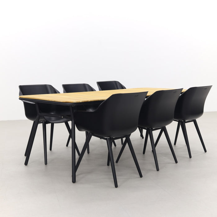 Hartman Sophie Studio Black|Bella 220x95 cm. - 7-delige tuinset
