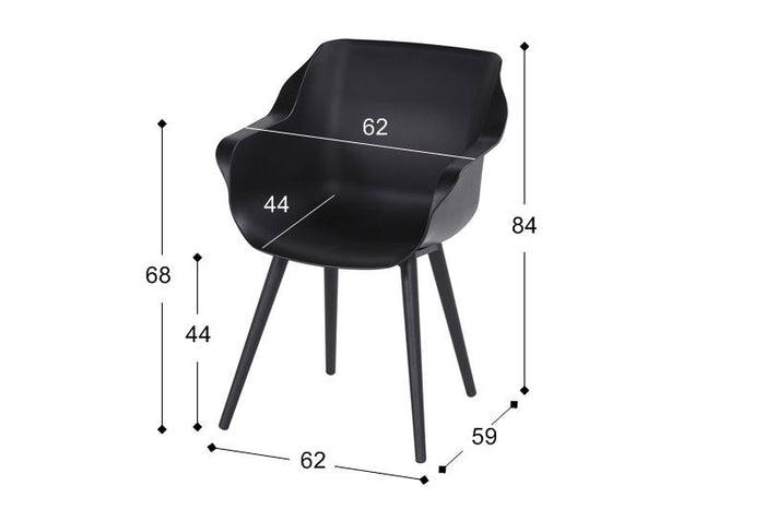 Hartman Sophie Studio Black|Bella 220x95 cm. - 7-delige tuinset
