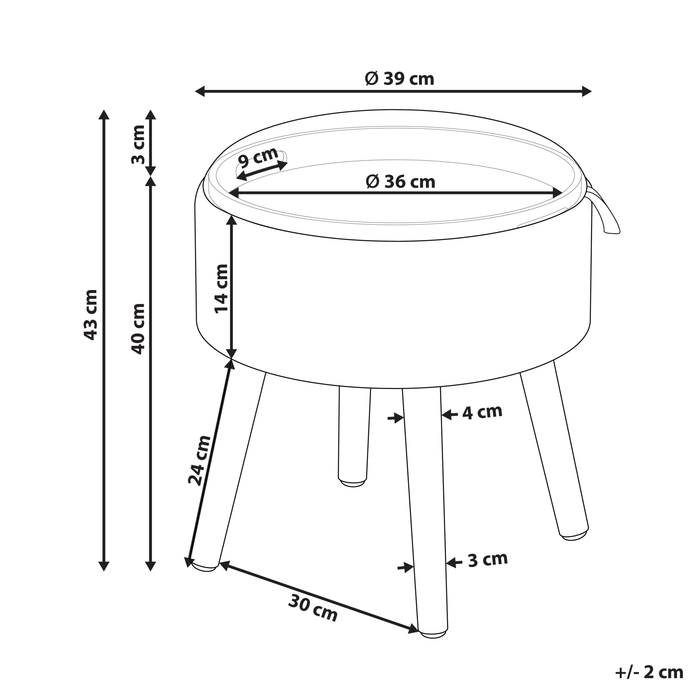 Beliani - NEELY - Hocker - Beige - Fluweel