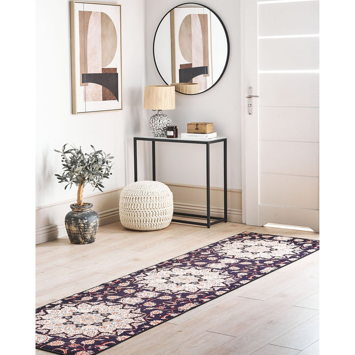 Beliani-ARITAS-Loper tapijt-Zwart|Beige-80 x 300 cm-Polyester