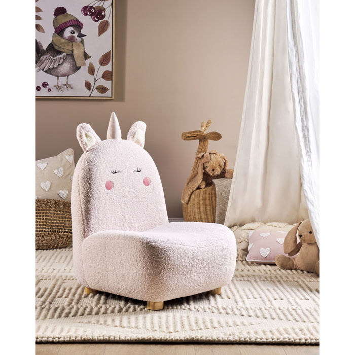 Beliani - LULEA - Kinderstoel - Roze - Nepbont