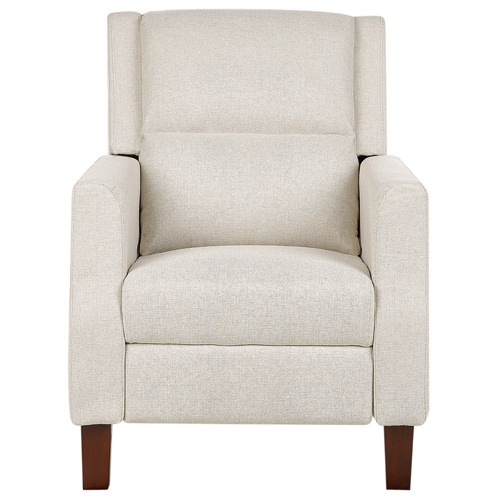 Beliani - EGERSUND - TV-fauteuil - Lichtbeige - Fluweel