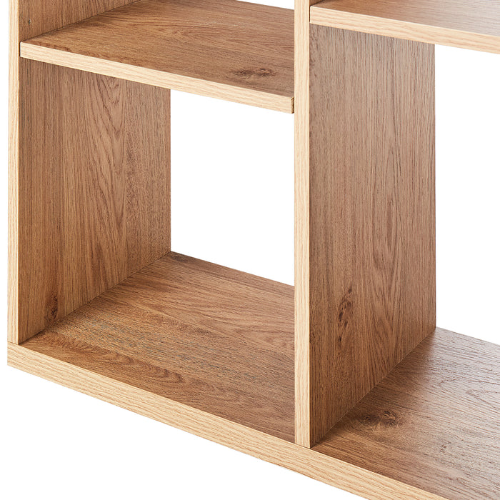 Beliani - BANGOR - Boekenkast - Lichthout|Zwart - MDF