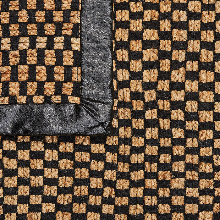 Beliani-GERCE-Laagpolig vloerkleed-Zwart|Beige-80 x 150 cm-Jute