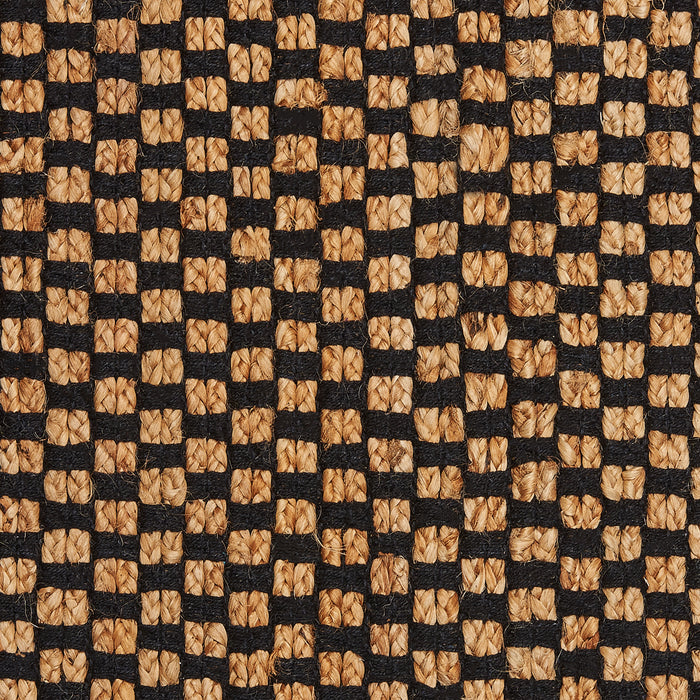 Beliani-GERCE-Laagpolig vloerkleed-Zwart|Beige-80 x 150 cm-Jute