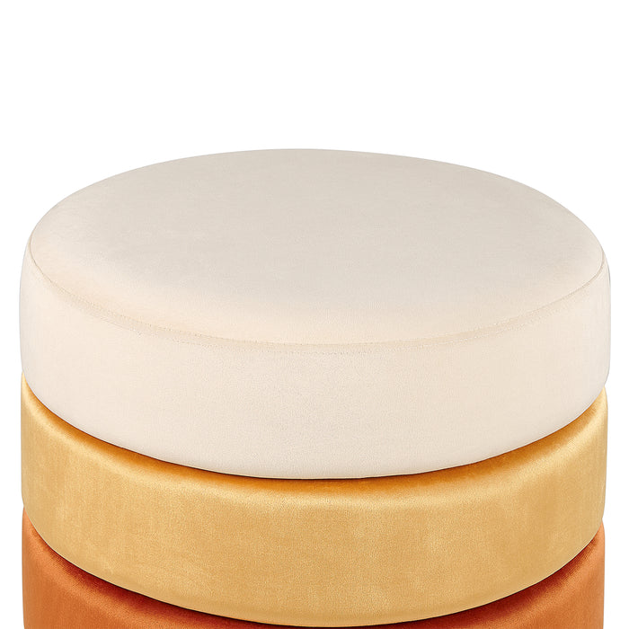 Beliani - LOUIN - Poef - Oranje - Fluweel