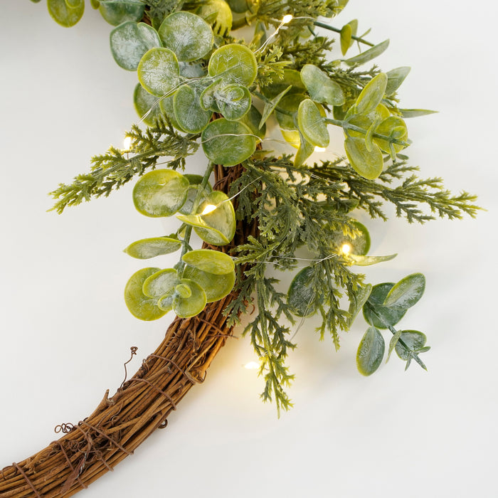 House of Seasons Kerstkrans met LED Verlichting - Ø45 cm - Groen