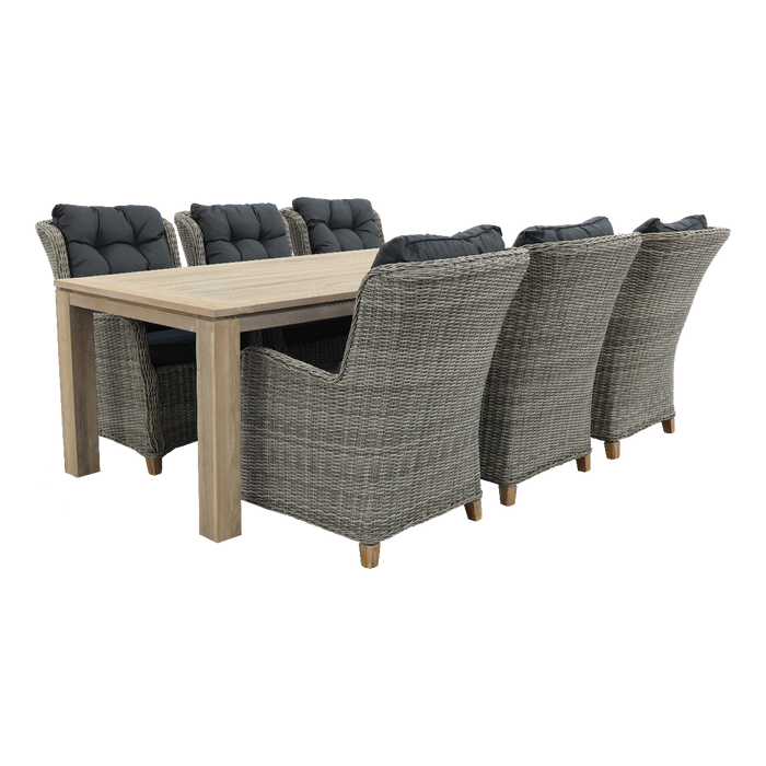 VDG Torino paloma grijs|Rome 240 cm. tuinset - 7-delig