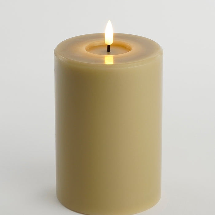 Mica Decorations LED Kaars - H15 x Ø10 cm - Wax - Taupe