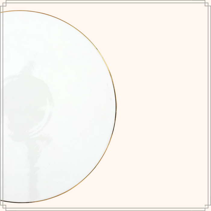 OTIX Taartplateau met Voet 30cm Wit met Gouden rand Decoratie Porse...