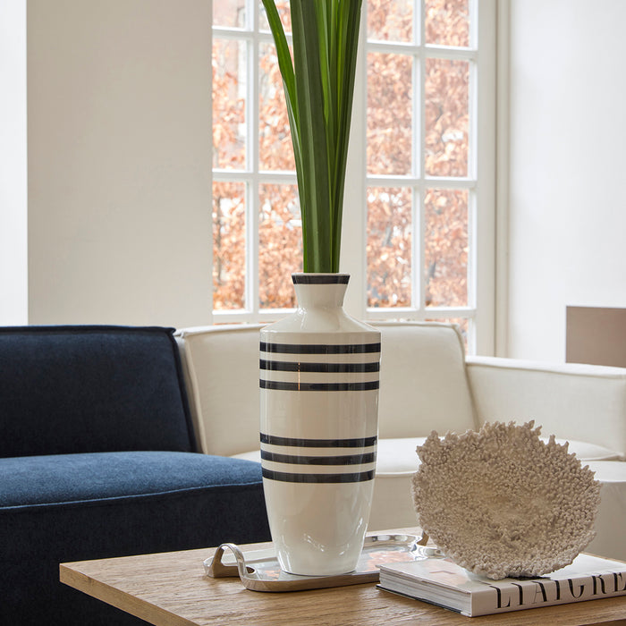 Riviera Maison Vaas Blauw|wit - Seaford - Aardewerk (ØxH) 23x53