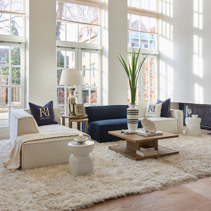 Riviera Maison Vaas Blauw|wit - Seaford - Aardewerk (ØxH) 23x53