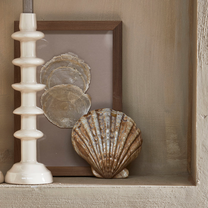 Riviera Maison Kaarsenstandaard Wit - Azure - Aardewerk (ØxH) 10x36