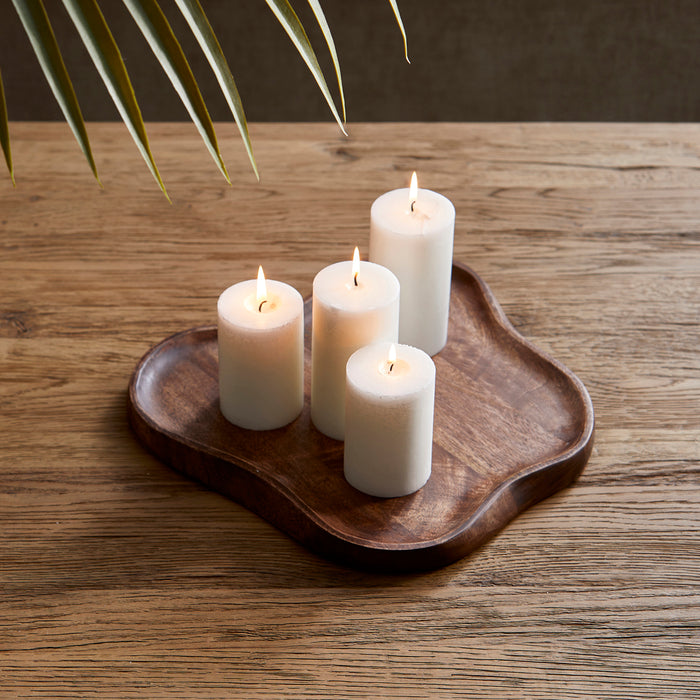 Riviera Maison kaarsenplateau Bruin - Sepang Organic Shape - Mangohout