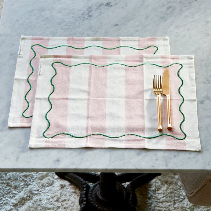 Riviera Maison Textielen Placemats Roze - Capri - Katoen (LxB) 45x35