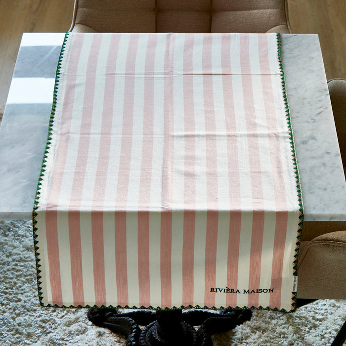 Riviera Maison tafellopers textiel Roze - Capri - Katoen (LxB) 150x50
