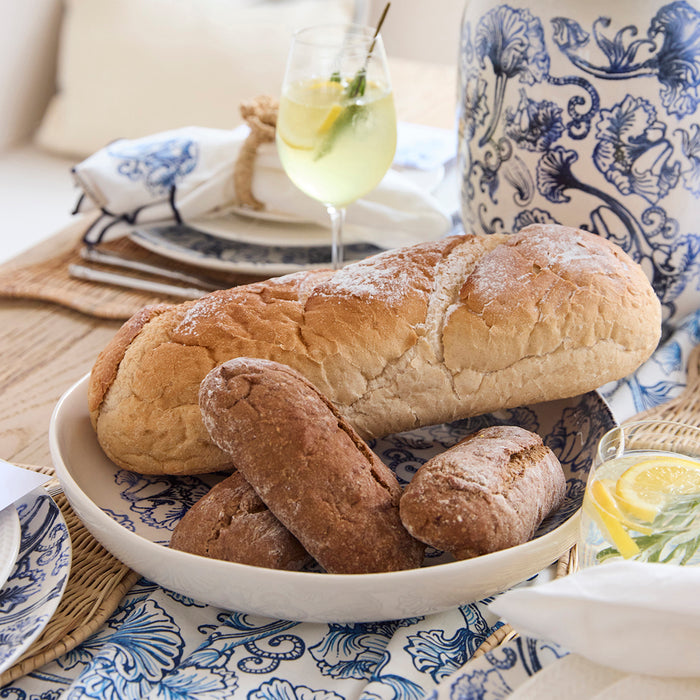 Riviera Maison diepe schaal Blauw|wit - Amalfi - Aardewerk