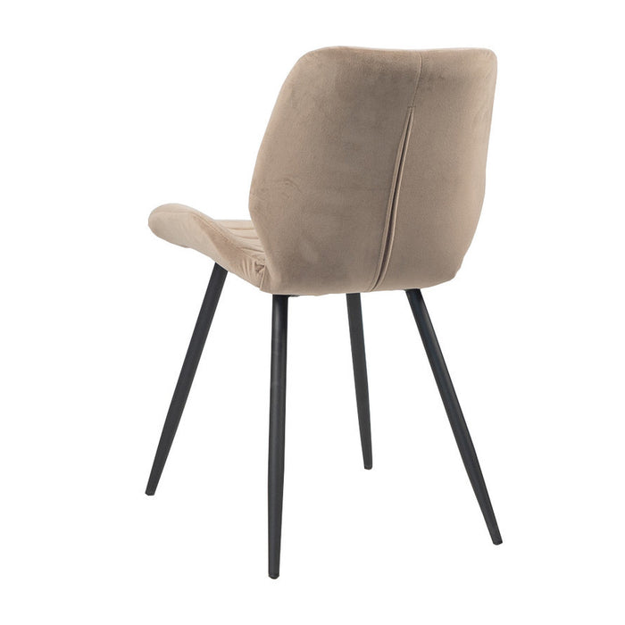 Bronx71 Velvet eetkamerstoel Toby taupe - Eetkamerstoelen set van 6