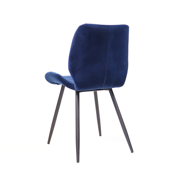 Bronx71 Velvet eetkamerstoel Toby donkerblauw - Eetkamerstoelen set