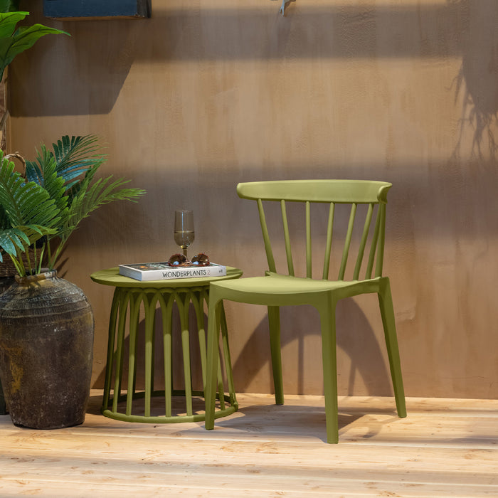 Woood Bliss Spijlenstoel - Matcha Green