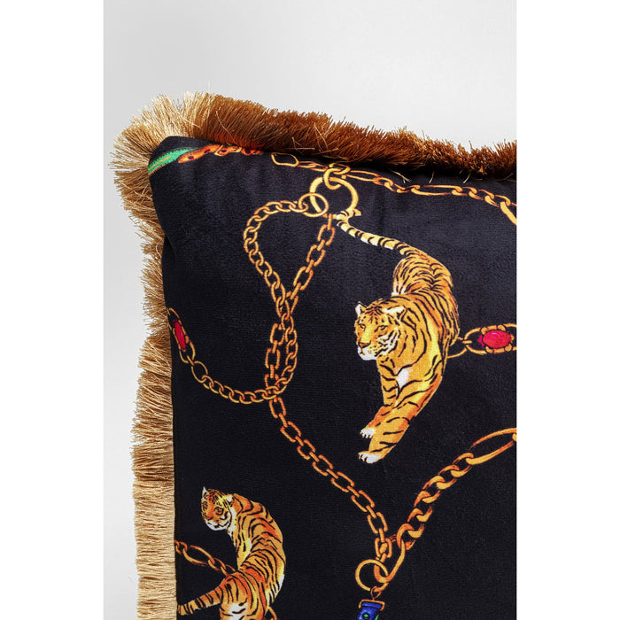 Kare Kussen Tiger Chain Zwart 45x45cm