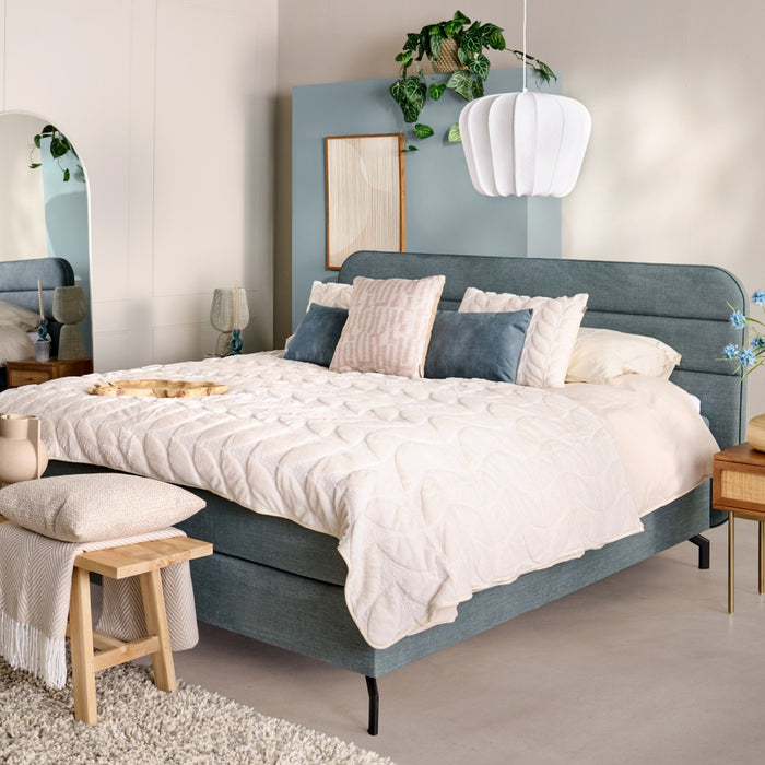 Bedsprei + Sierkussens Ayana | Aya - Creme|Wit - Polyester