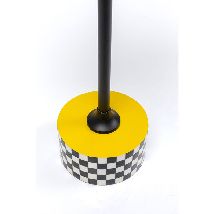 Kare Bijzettafel Domero Checkers Yellow Ø25cm