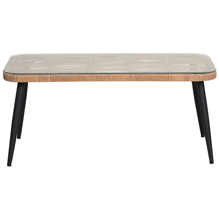 Beliani - CORINTH II - Loungeset voor 4 - Natuurlijk - PE rotan