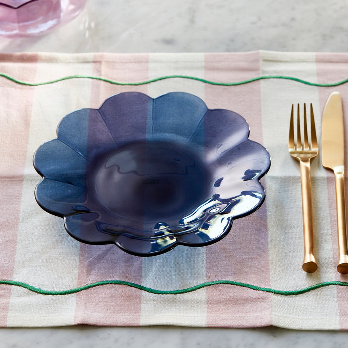 Riviera Maison dinerbord Blauw - Toulouse - Glas (ØxH) 21.5x2