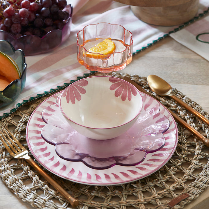 Riviera Maison dinerbord Roze - Toulouse - Glas (ØxH) 21.5x2