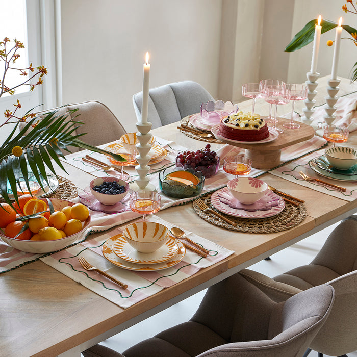 Riviera Maison dinerbord Roze - Toulouse - Glas (ØxH) 21.5x2