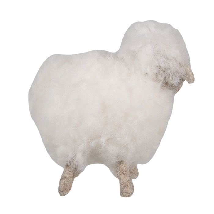 Clayre & Eef Decoratie Beeld Schaap 14 cm Wit Synthetisch