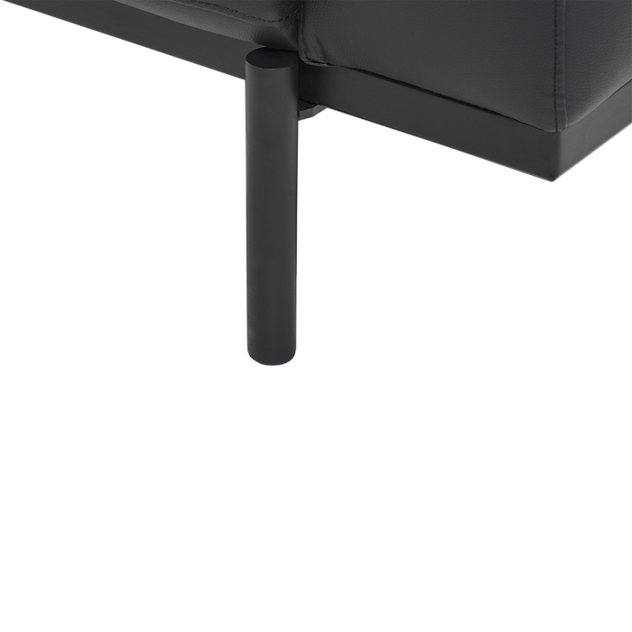 Beliani - SOVIK - Driezitsbank - Zwart - Kunstleer