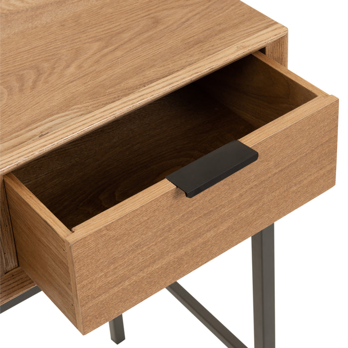 J-Line console 3 Laden - hout|metaal - naturel