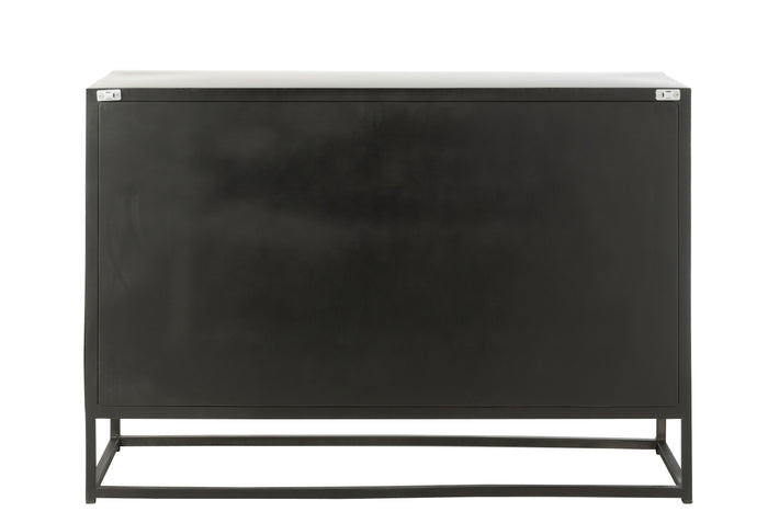 J-Line kast Shanil - hout|ijzer - zwart