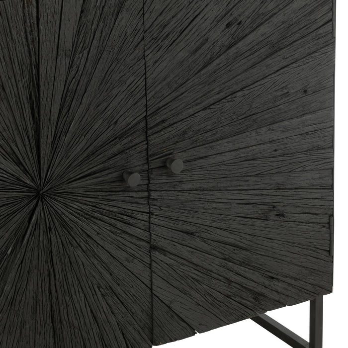 J-Line kast Shanil - hout|ijzer - zwart