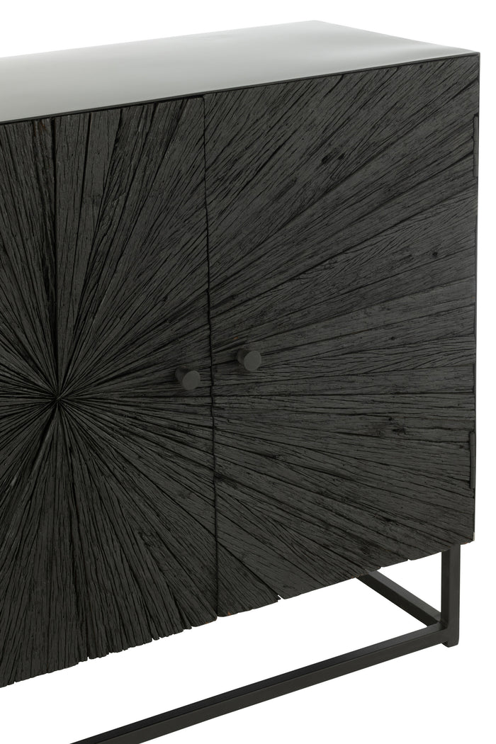 J-Line kast Shanil - hout|ijzer - zwart