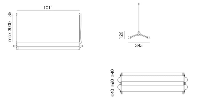 Mr Tubes Double hanglamp LED Pure White