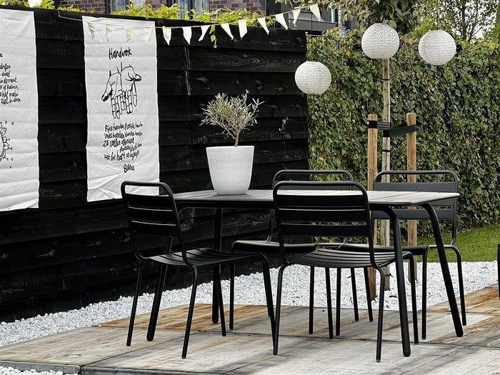 Metalen tuinset Max zwart 150 cm