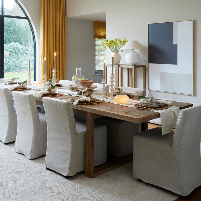 Riviera Maison Kaarsenstandaard Wit - Azure - Aardewerk (ØxH) 10x36