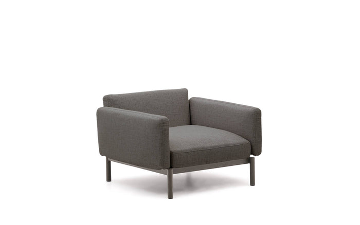 Kave Home - Sorells modulaire buitenfauteuil met grijze bekleding en