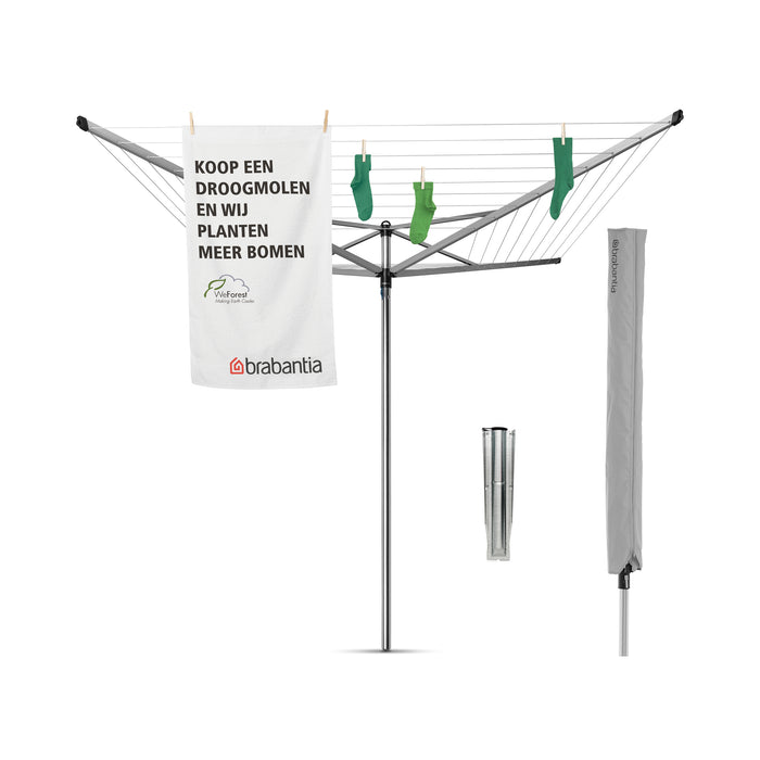 Droogmolen Topspinner 50 meter met grondanker en beschermhoes!