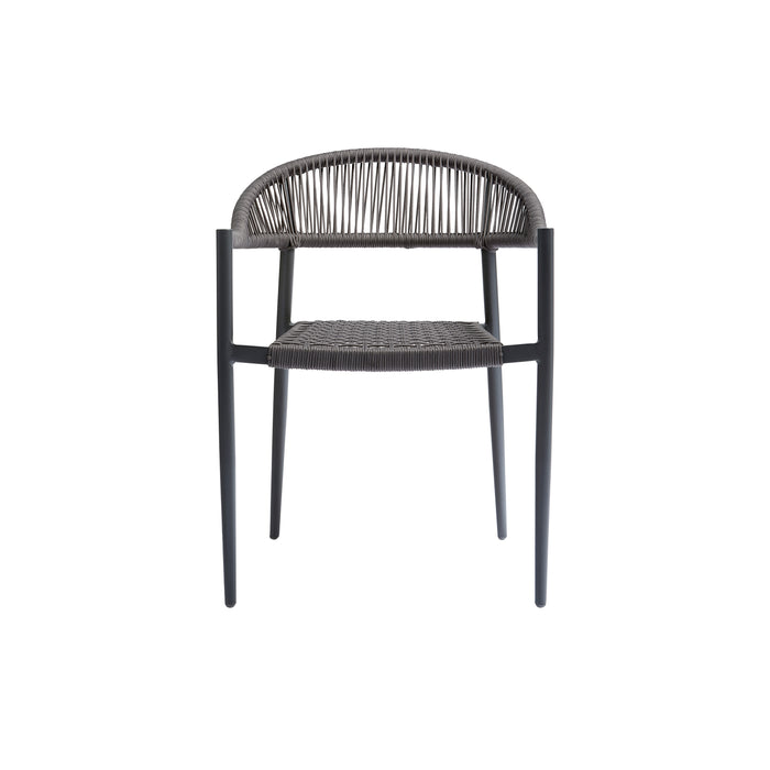 WOOOD Set van 2 - Yellow eetstoel touw|aluminium donkergrijs